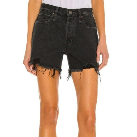 Free People Makai Cutoff Jean Shorts, Washed Black, 26 - Picture 3 of 16